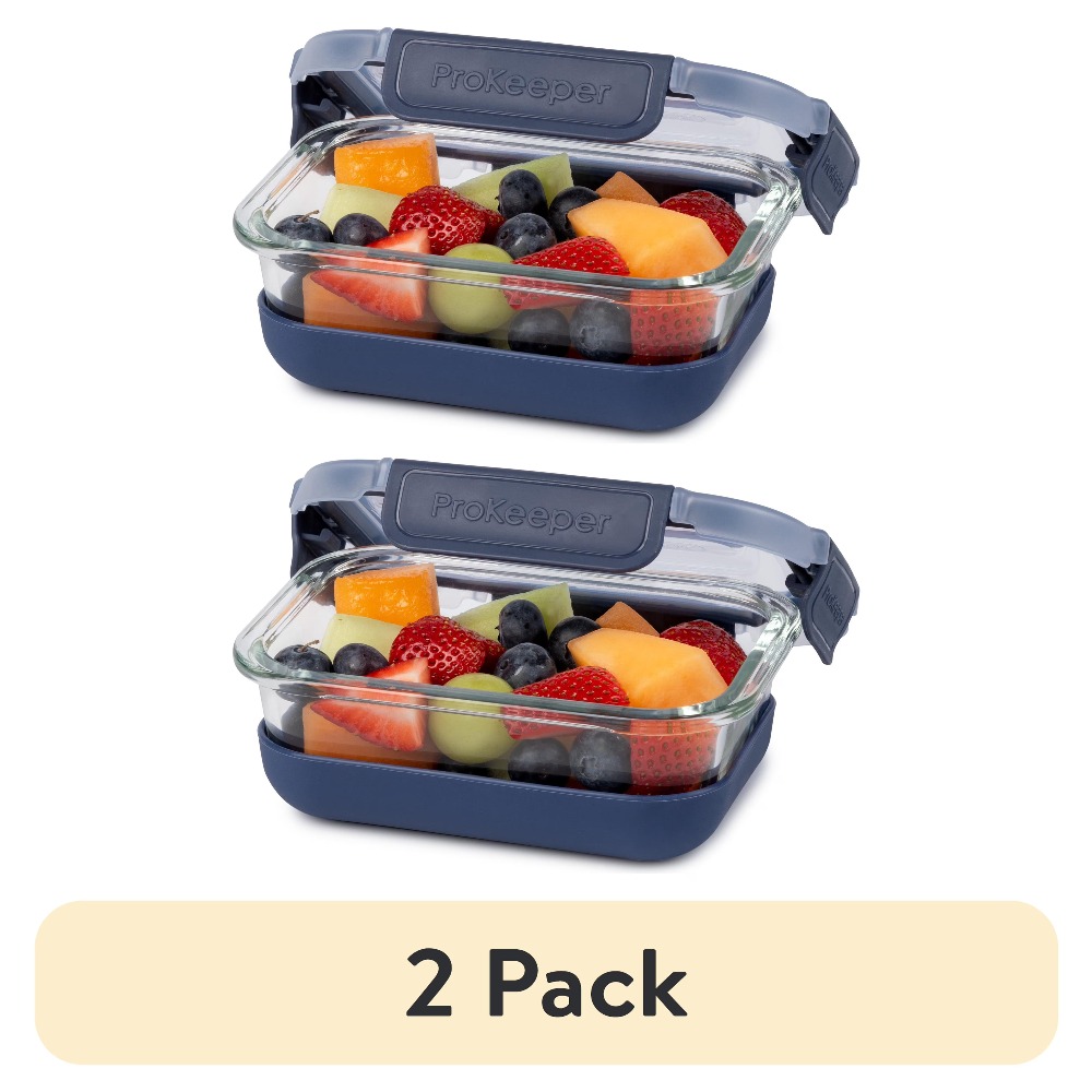 Meal Prep Glass - 2-pack glazen voedselbewaarcontainers van 1,6 kopjes