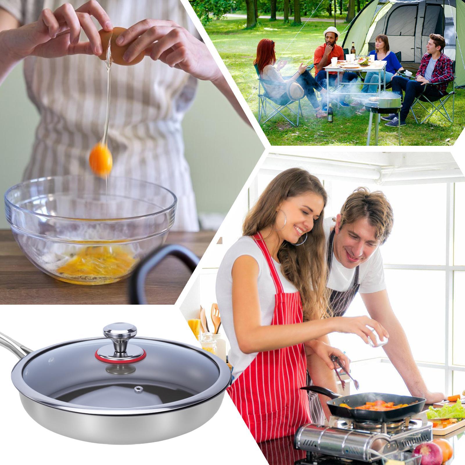Meal Prep Glass - Titanium kookpan Anti-aanbak kookgerei Hittebestendige steakpan