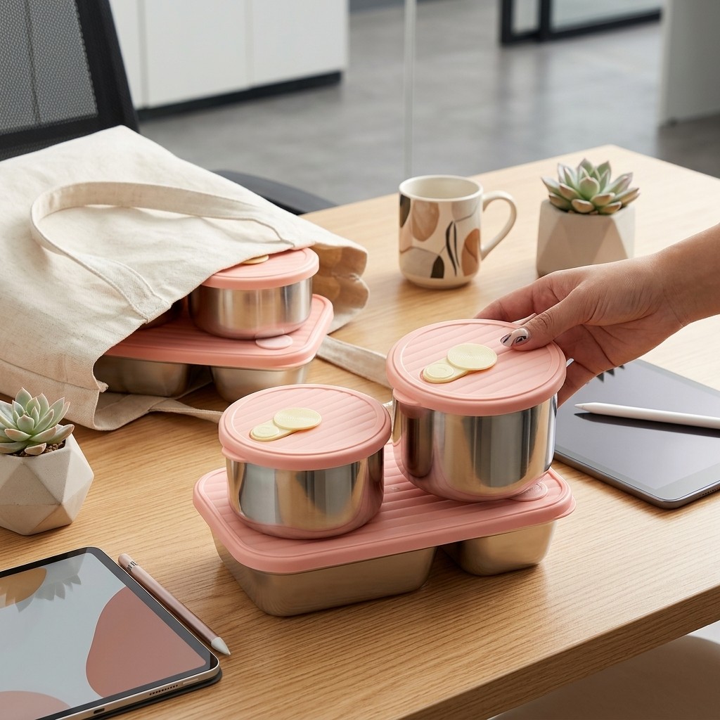 Meal Prep For Office - Microgolfbestendige 304 roestvrijstalen lunchbox set, bentobox,