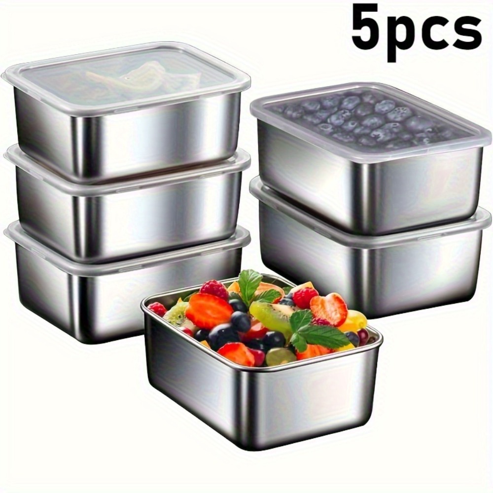 Meal Prep For Office - 5-delige RVS voedselbewaarset - Luchtdichte BPA-vrije