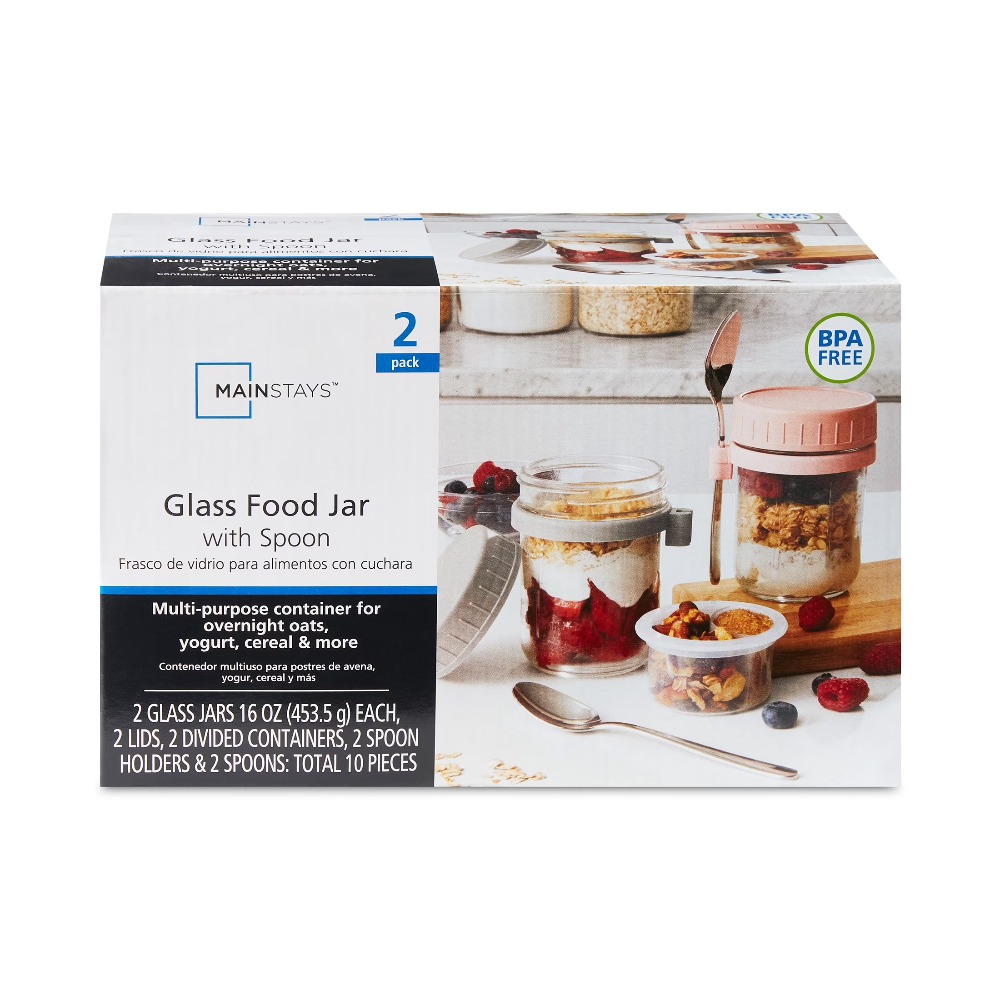 Meal Prep Glass - Draagbare pot voor overnight oats en