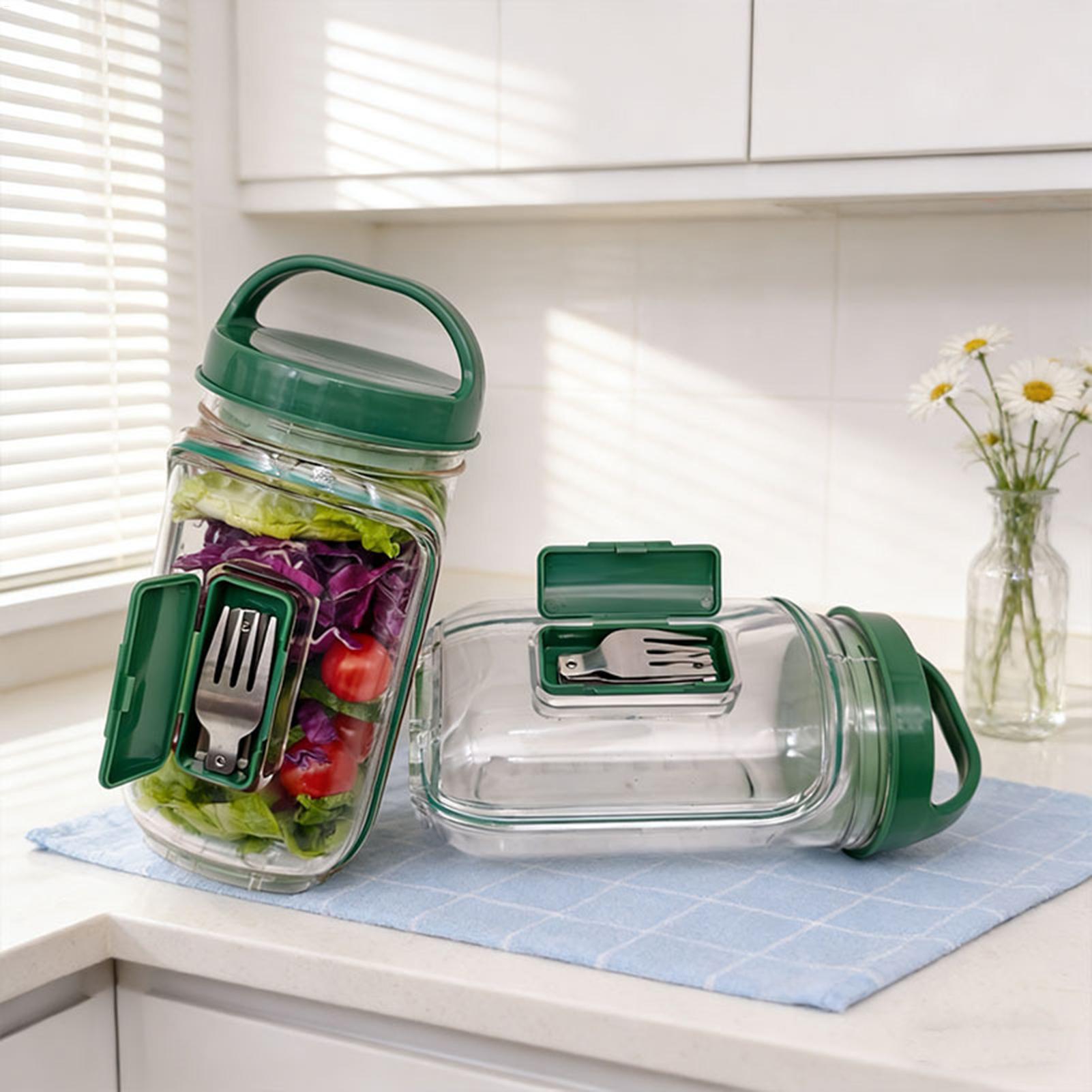 Meal Prep For Office - 1000ml Lekvrije Saladecontainer Saladepot met Zijopening