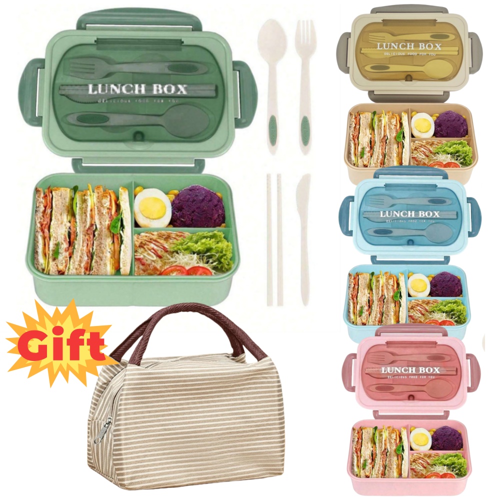 Meal Prep Healthy Lunch - 40,58 oz lunchbox met gebruiksvoorwerpen en