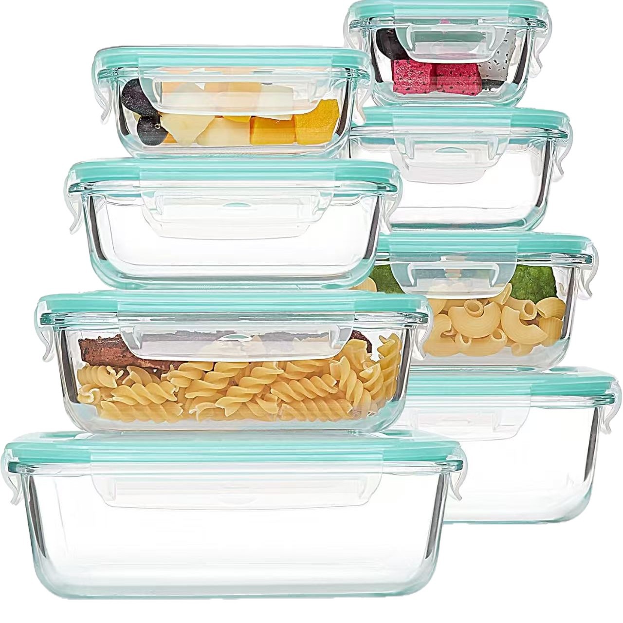 8-delige glazen lunch- & opber - Meal Prep Glass recensie en prijs