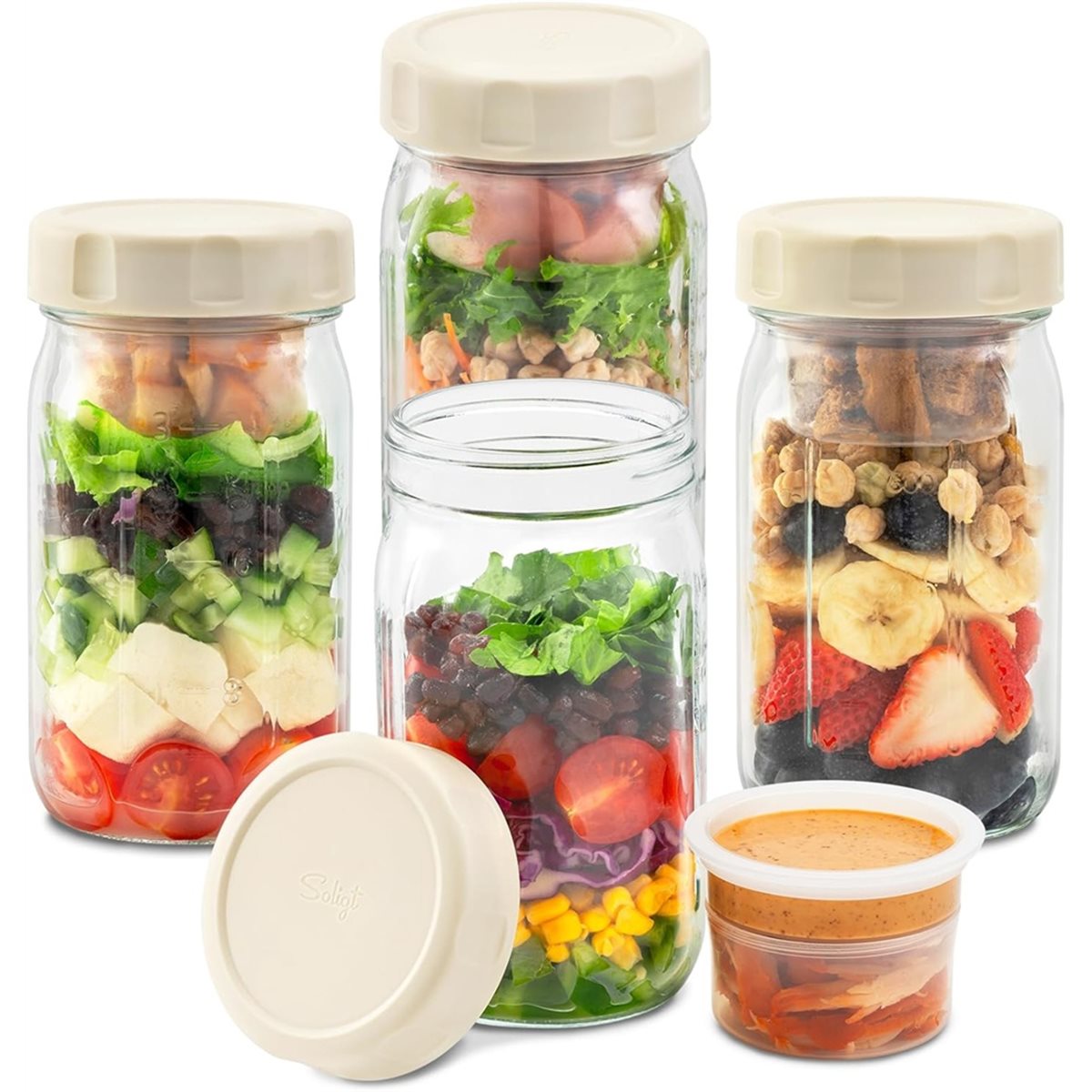 A67T NIEUW 4-pack glazen salad - Meal Prep Glass recensie en prijs