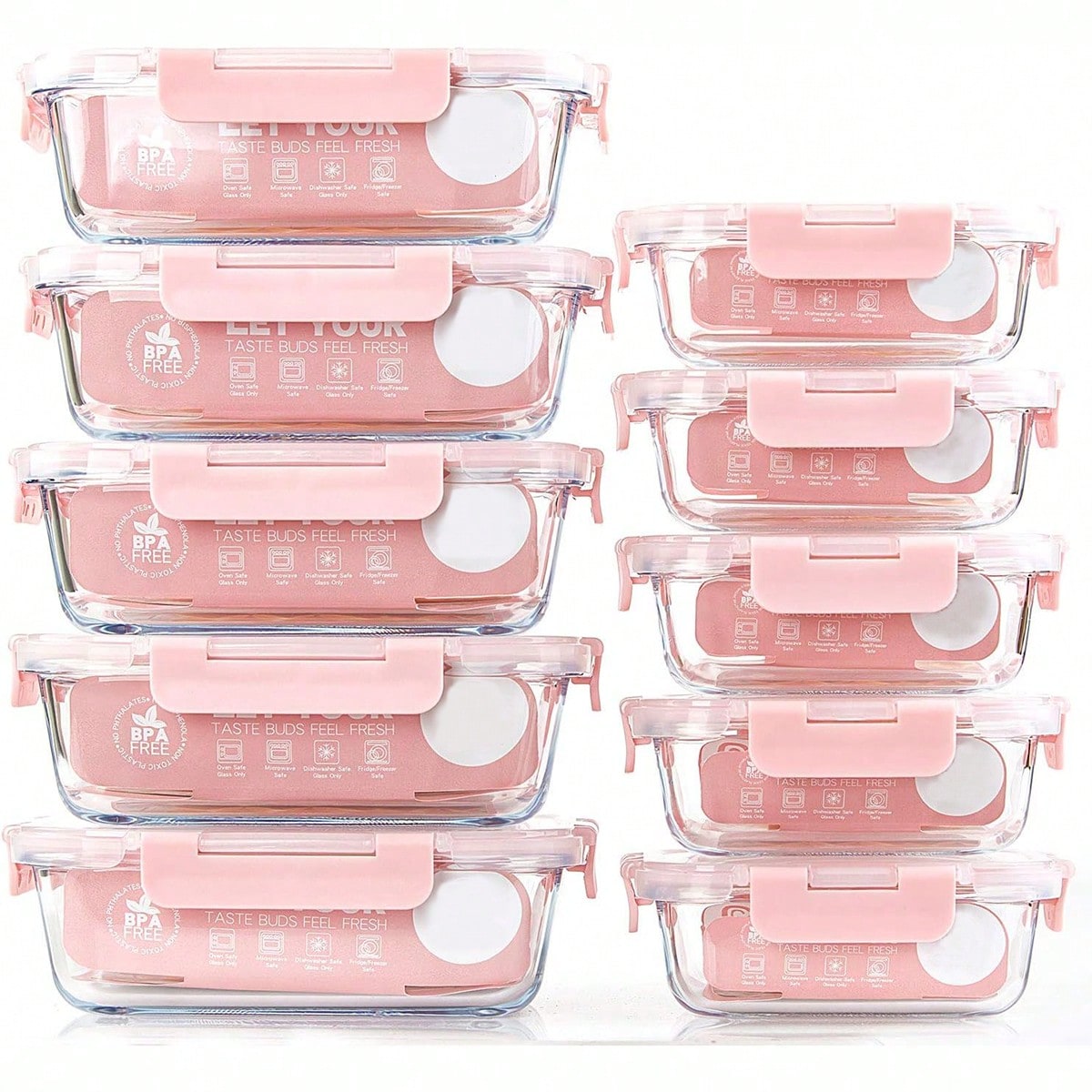 10-delige glazen voorraaddozen - Meal Prep Glass recensie en prijs