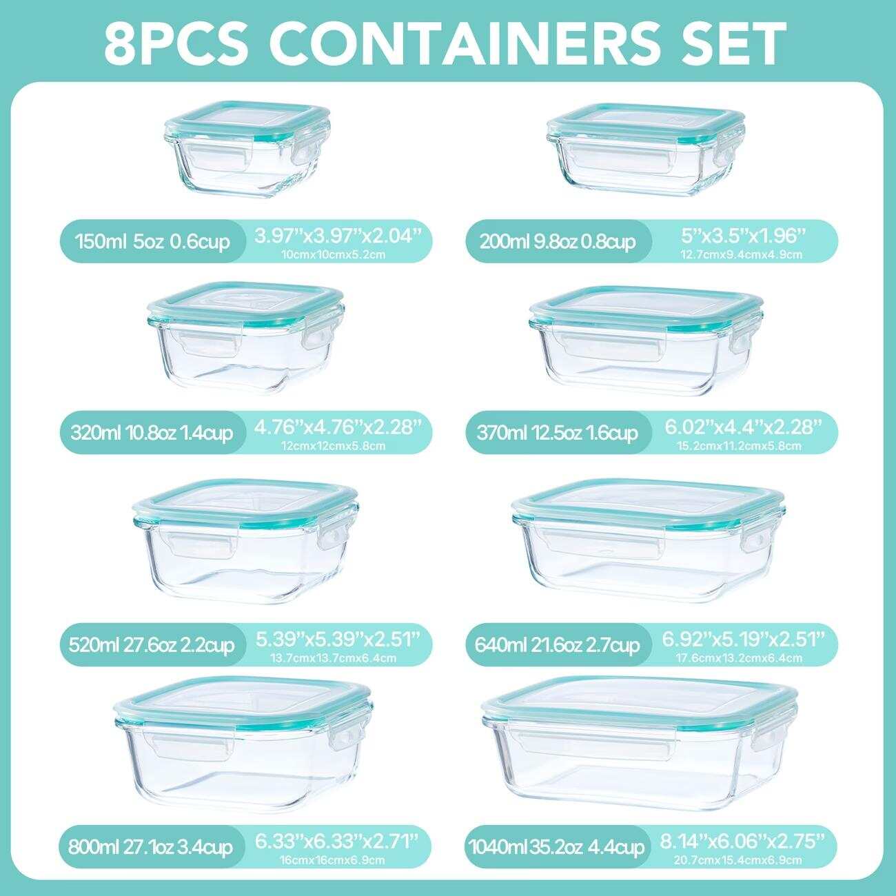 16 stuks verzegelde glazen voe - Meal Prep Glass recensie en prijs