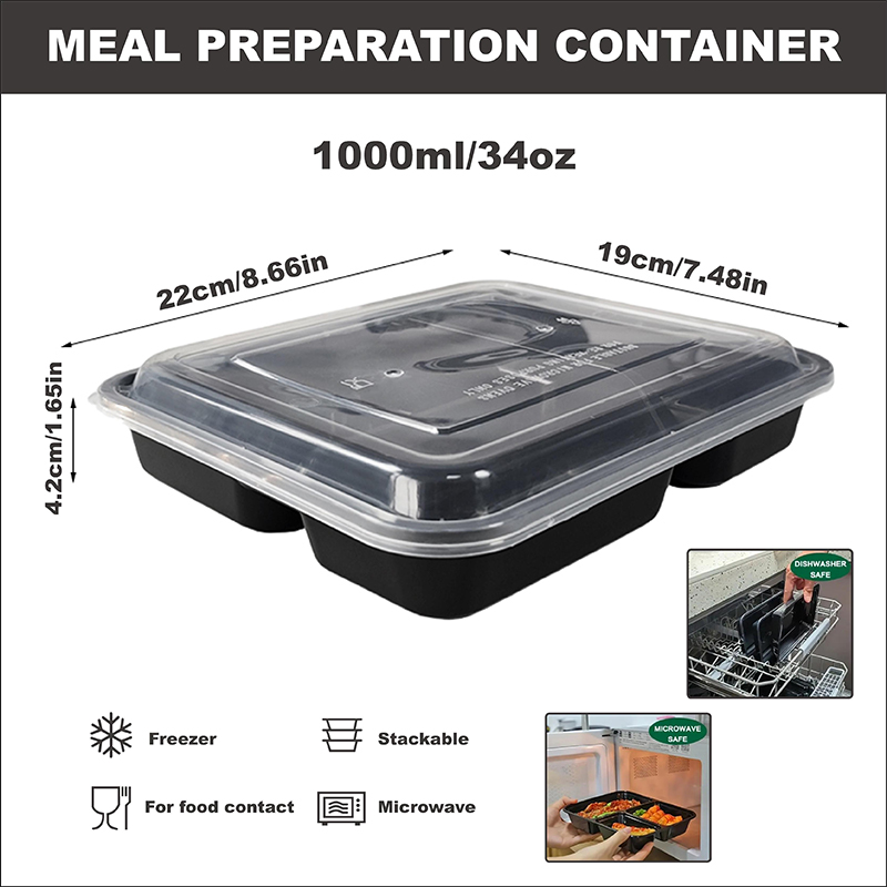 3-delige 34 Oz/1000 ml, 12/35  - Meal Prep For Office recensie en prijs